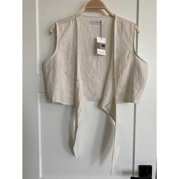 NWT Faithfull the Brand Marcie Linen Tie Crop Top - Picture 3 of 10